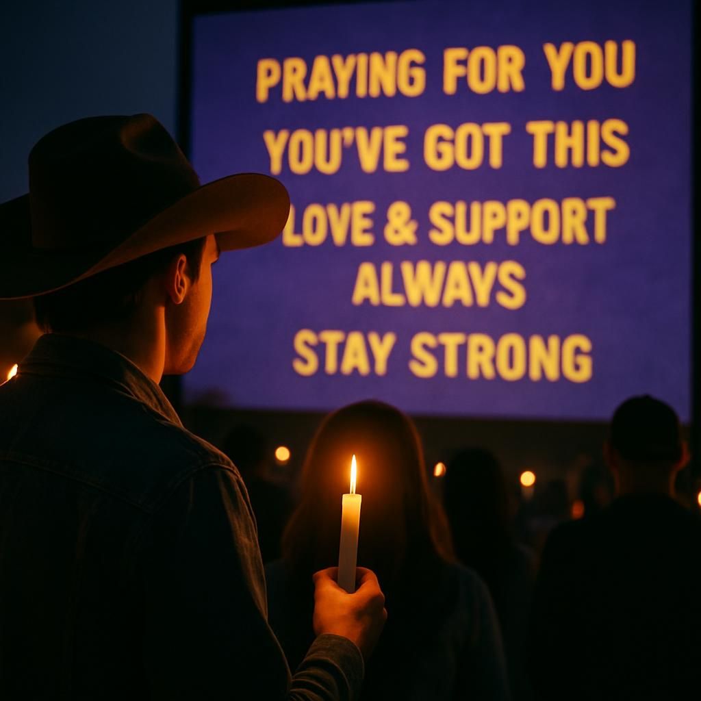 a fan shares a heartfelt and emotional message expressing their deep sorrow and hope for a beloved country star bravely fighting cancer.